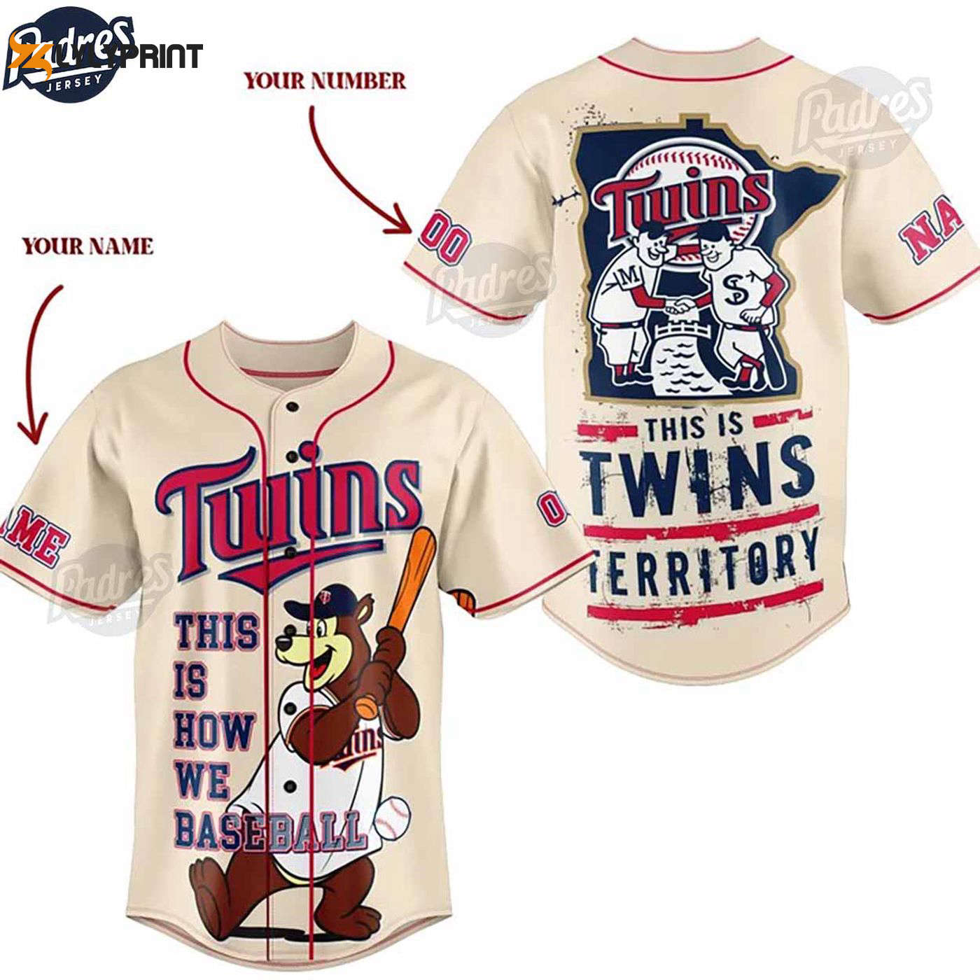 Stand Out with Personalized MLB Minnesota Twins Baseball Jersey - Custom Style - Gift for Men Women - lylyprint.com baseball jersey product view 1