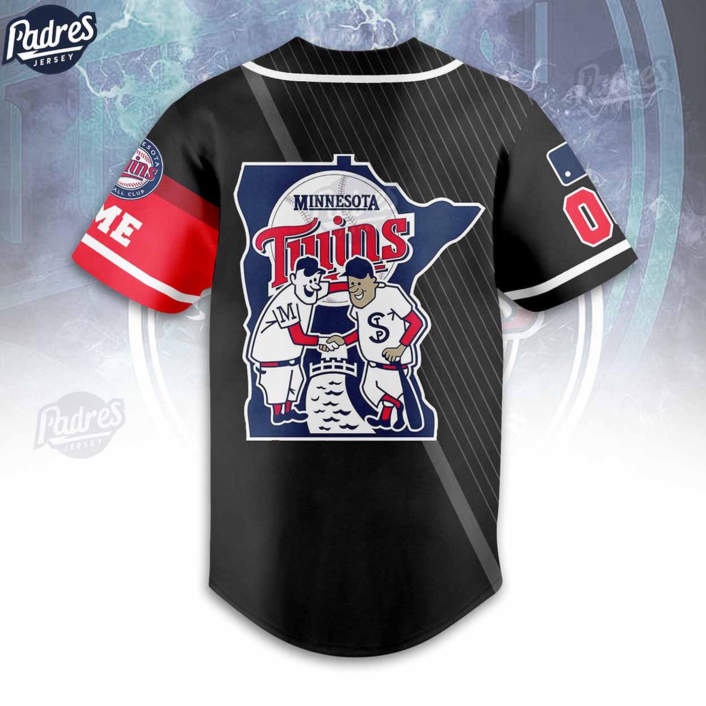 Show Your Team Spirit with Custom Minnesota Twins Black Baseball Jersey - MLB Fan Gear - Gift for Men Women - lylyprint.com baseball jersey product view 3
