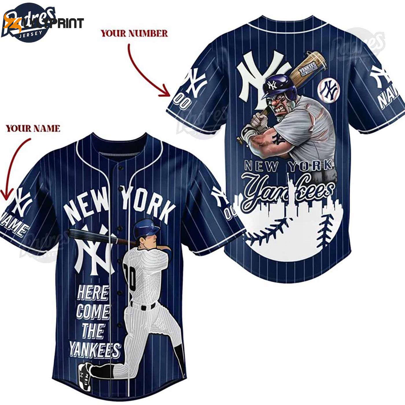 Get Your Custom New York Yankees Baseball Jersey - Authentic MLB Style - Gift for Men Women - lylyprint.com baseball jersey product view 1