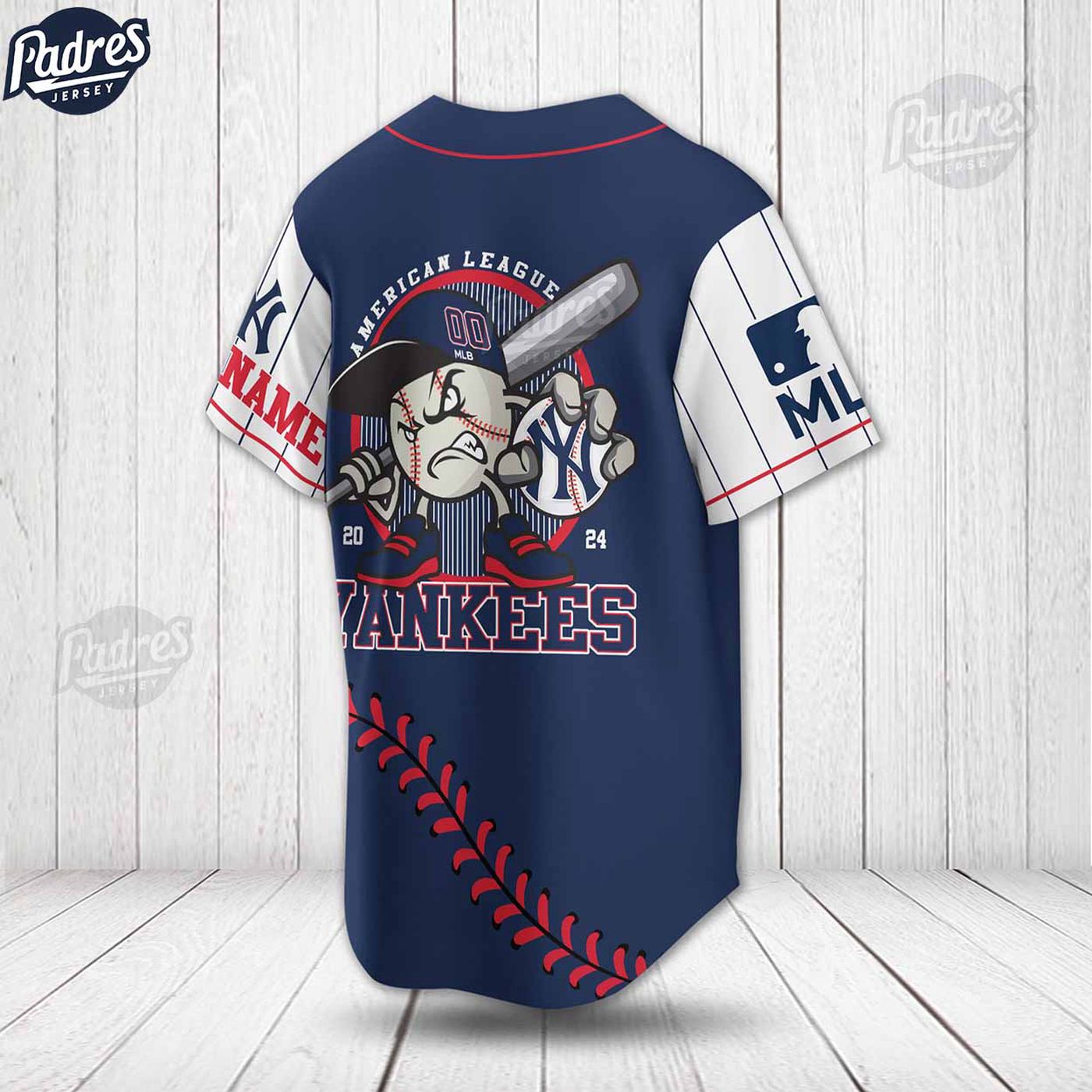 Personalized New York Yankees Baseball Jersey - Custom MLB Uniform for Ultimate Fans - Gift for Men Women - lylyprint.com baseball jersey product view 3