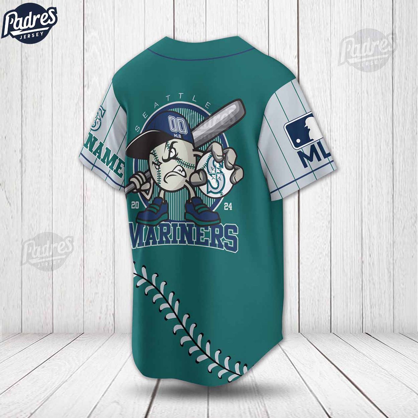Get Your Custom MLB Seattle Mariners Baseball Jersey - Show Your Team Spirit! - Gift for Men Women - lylyprint.com baseball jersey product view 2