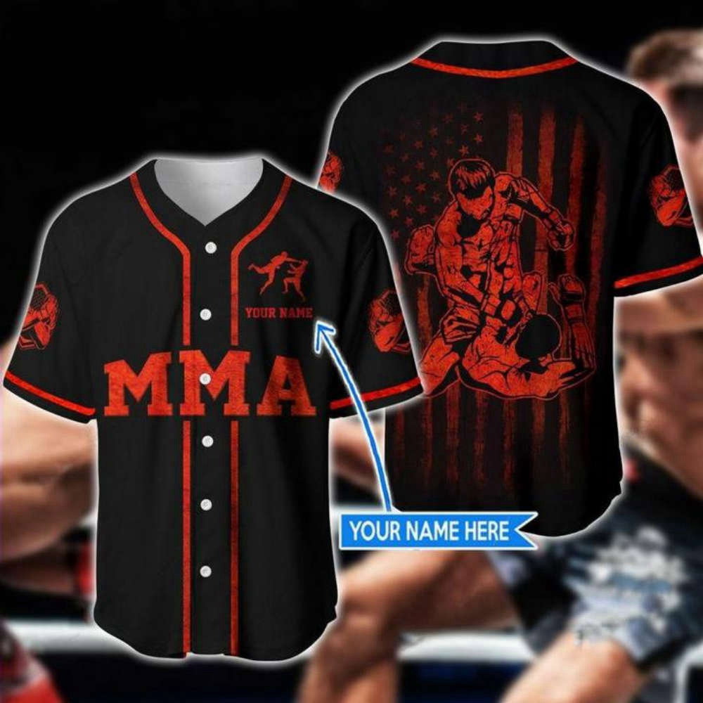 Custom MMA Baseball Jersey: Personalized Mixed Martial Arts Gear baseball jersey product view 2
