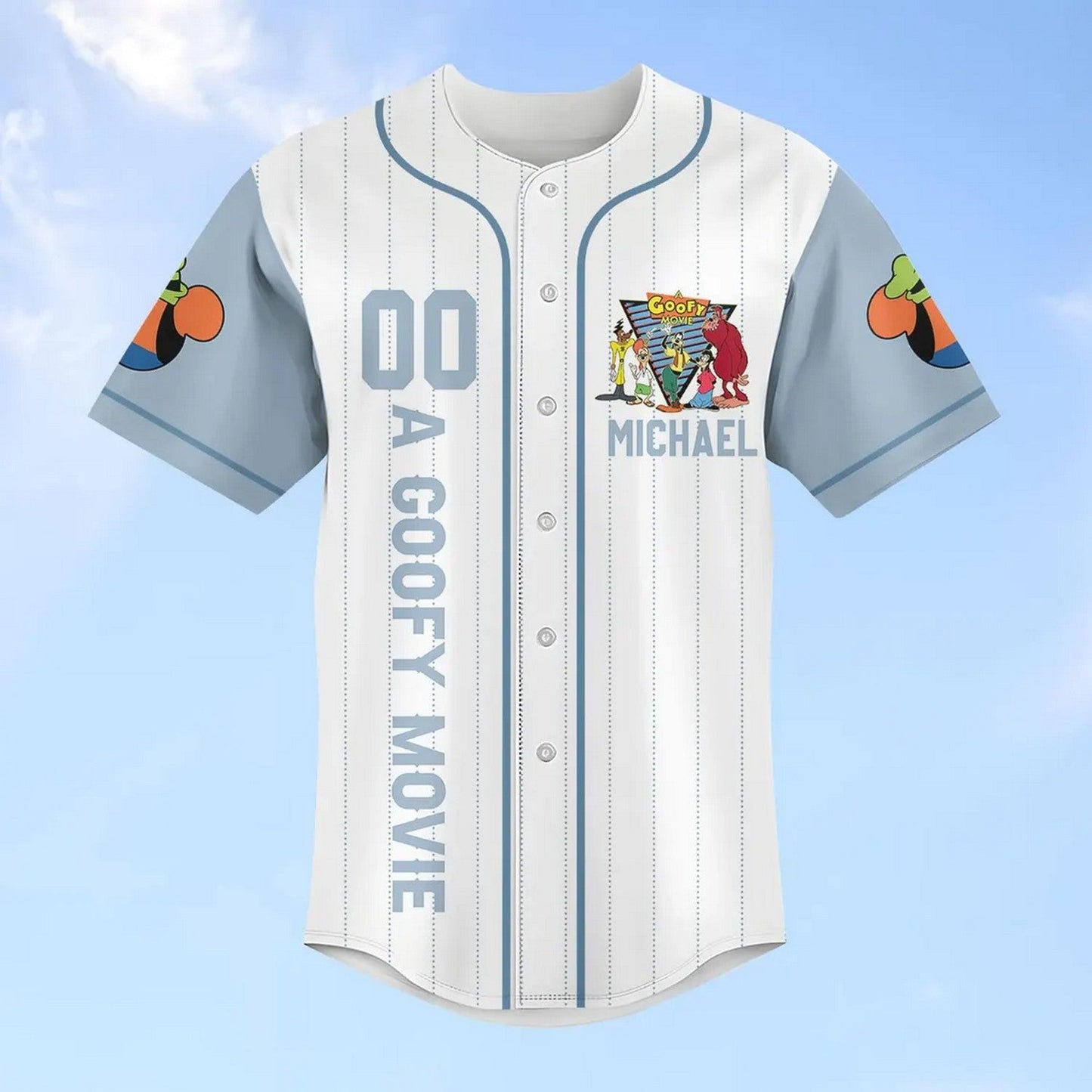 Custom Name A Goofy Movie Characters Baseball Jersey baseball jersey product view 3