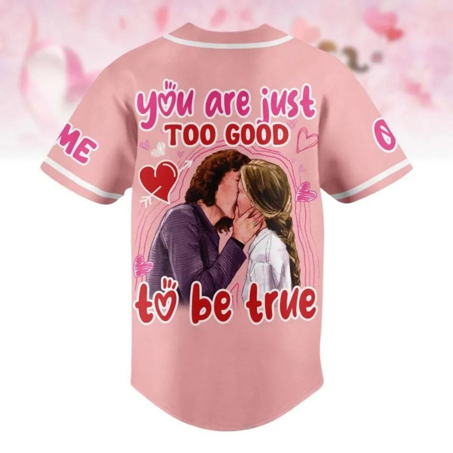 Custom Name And Number 10 Things I Hate About You Baseball Jersey For Couple Valentine baseball jersey product view 3