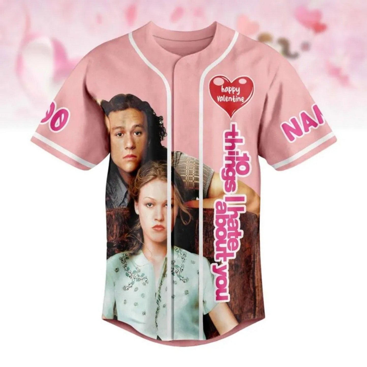 Custom Name And Number 10 Things I Hate About You Baseball Jersey For Couple Valentine baseball jersey product view 2
