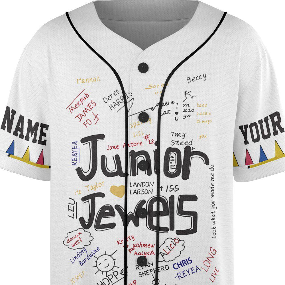 Custom Name And Number Junior Jewels Music Baseball Jersey - lylyprint.com baseball jersey product view 5