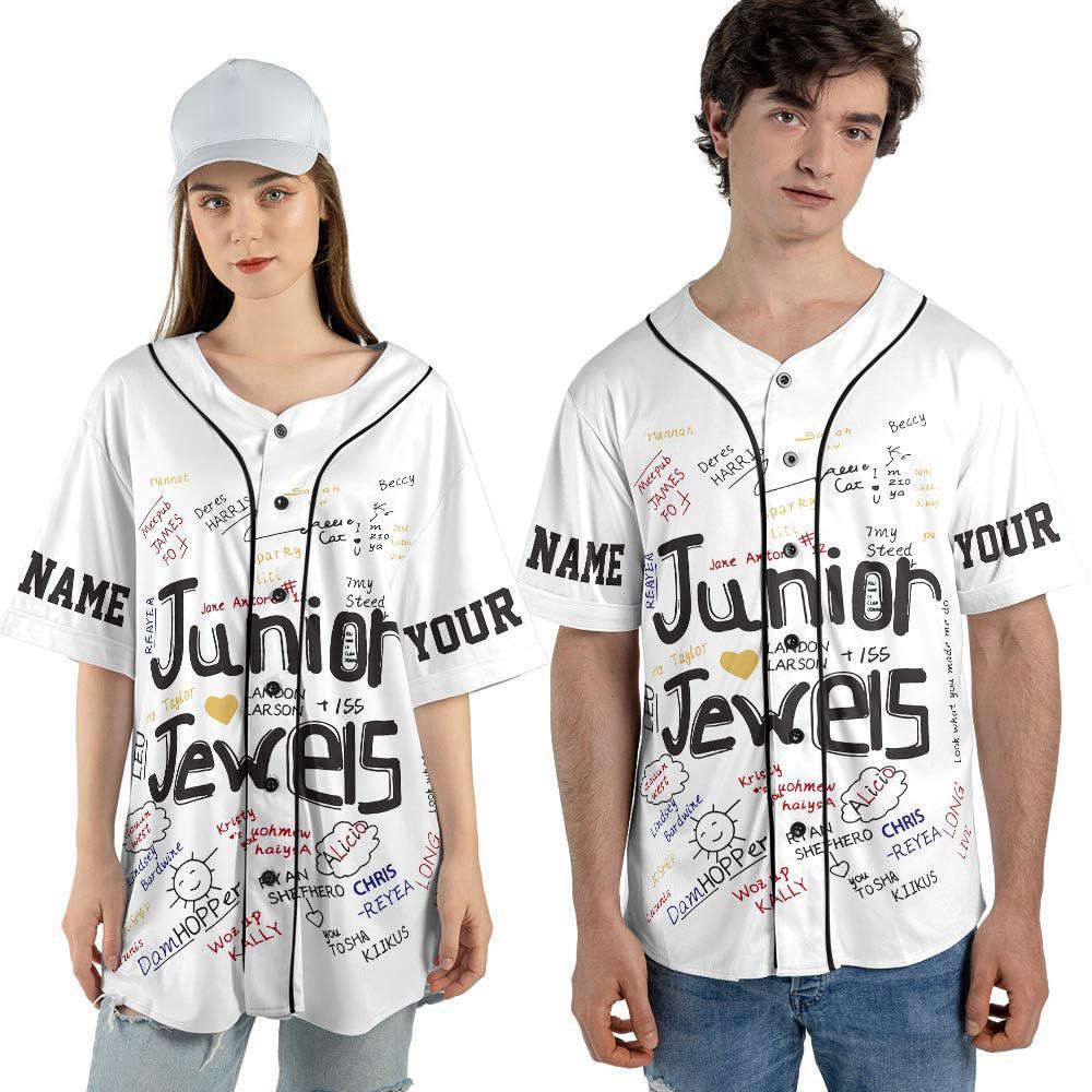 Custom Name And Number Junior Jewels Music Baseball Jersey, You Belong With Me Outfit - lylyprint.com baseball jersey product view 3
