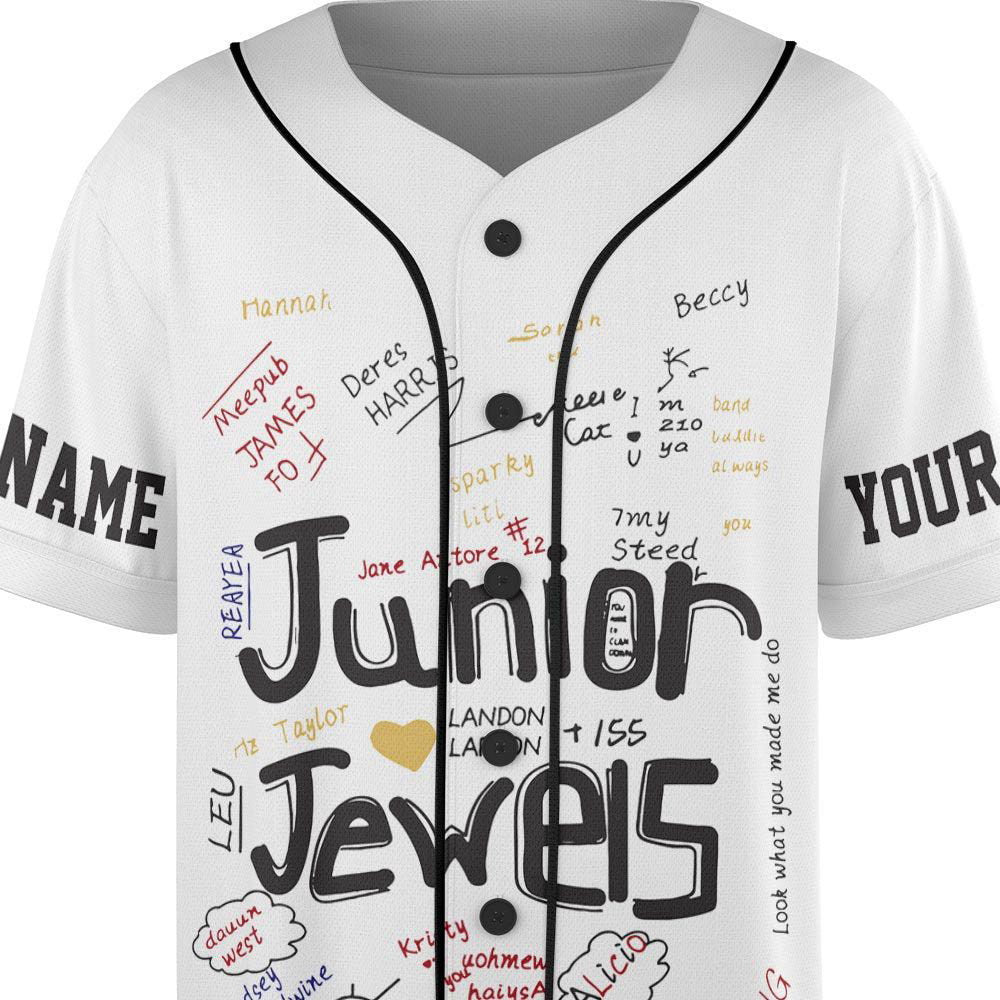 Custom Name And Number Junior Jewels Music Baseball Jersey, You Belong With Me Outfit - lylyprint.com baseball jersey product view 5