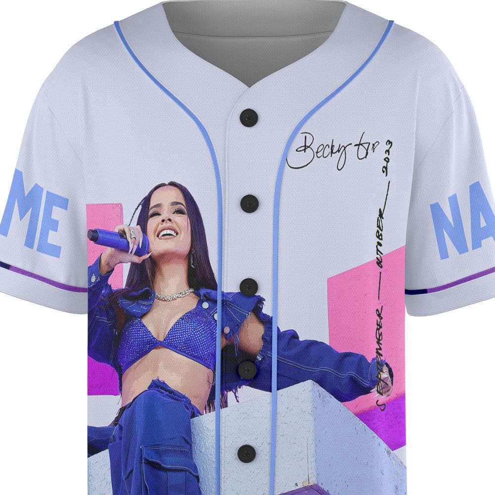 Custom Name Becky G 2023 Tour Baseball Jersey, Mi Casa Tu Casa US Concert - lylyprint.com baseball jersey product view 5