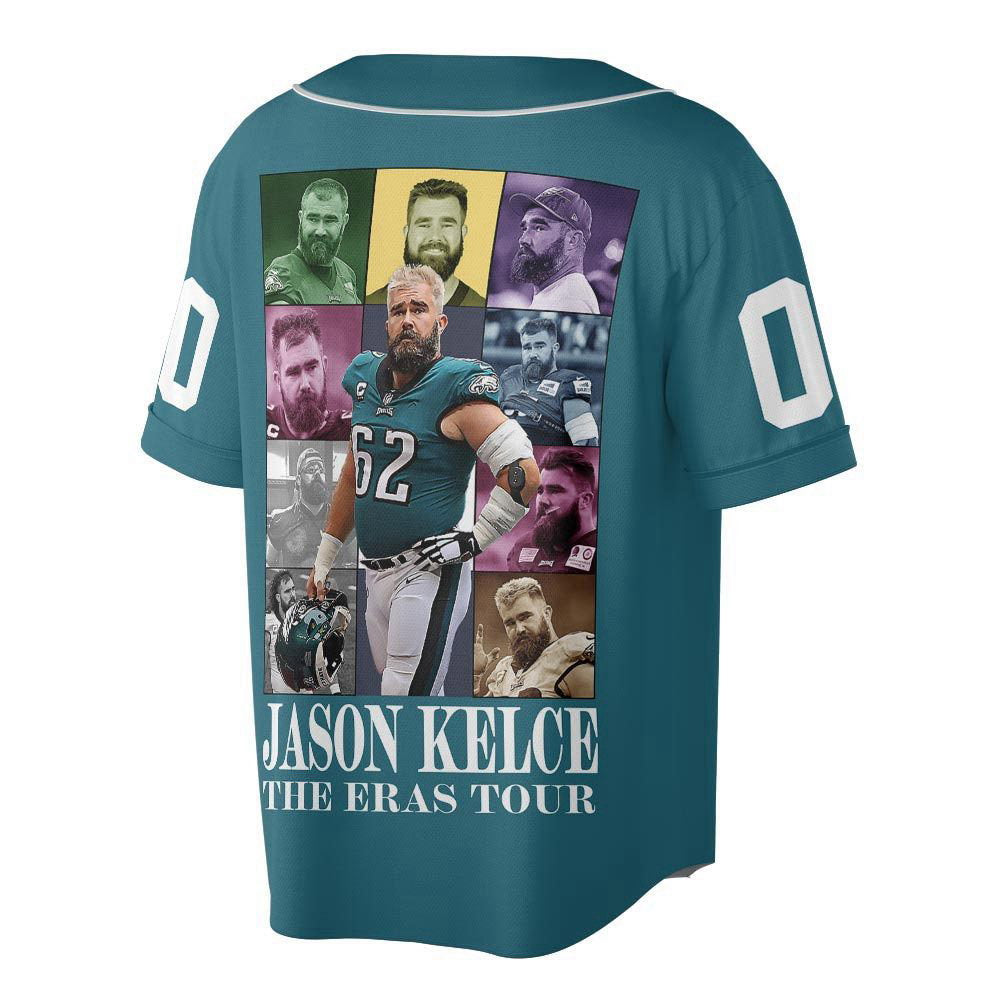 Custom Name Jason Kelce The Eras Football Baseball Jersey For Men Women - lylyprint.com football jersey product view 2