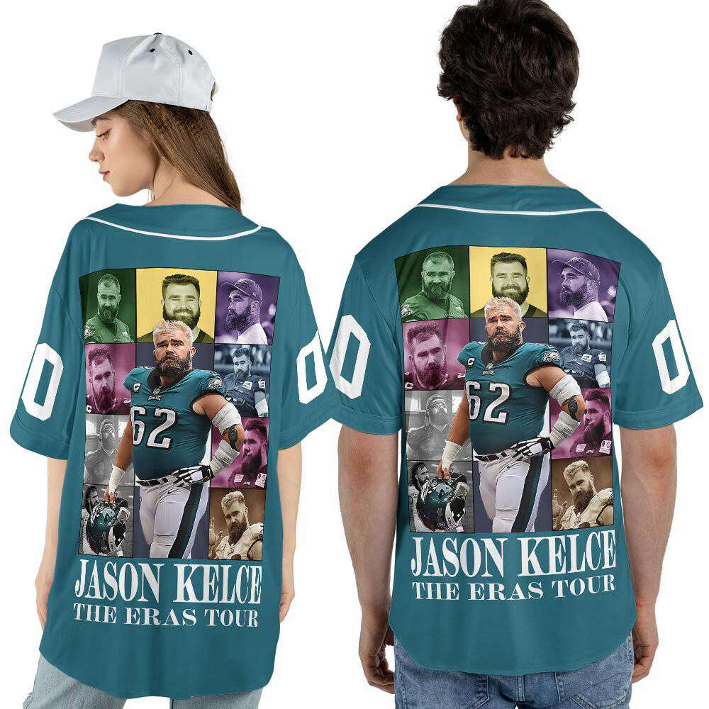 Custom Name Jason Kelce The Eras Football Baseball Jersey For Men Women - lylyprint.com football jersey product view 4