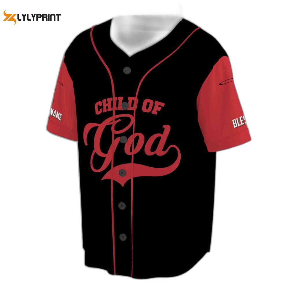 Custom Name Jesus The Warrior The child of God 3D Baseball Jersey For Men Women - lylyprint.com baseball jersey product view 1