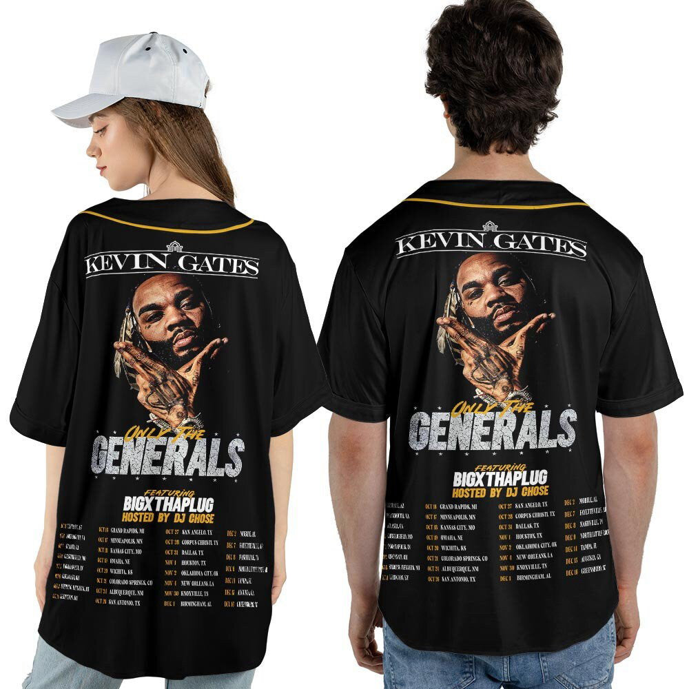 Custom Name KG Music Baseball Jersey, Only The Generals Tour 2023 Fan Merch - lylyprint.com baseball jersey product view 5