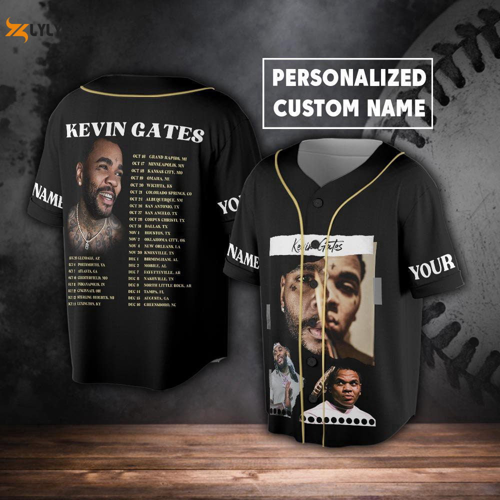Custom Name KG Music Baseball Jersey, Only The Generals Tour 2023 - lylyprint.com baseball jersey product view 1