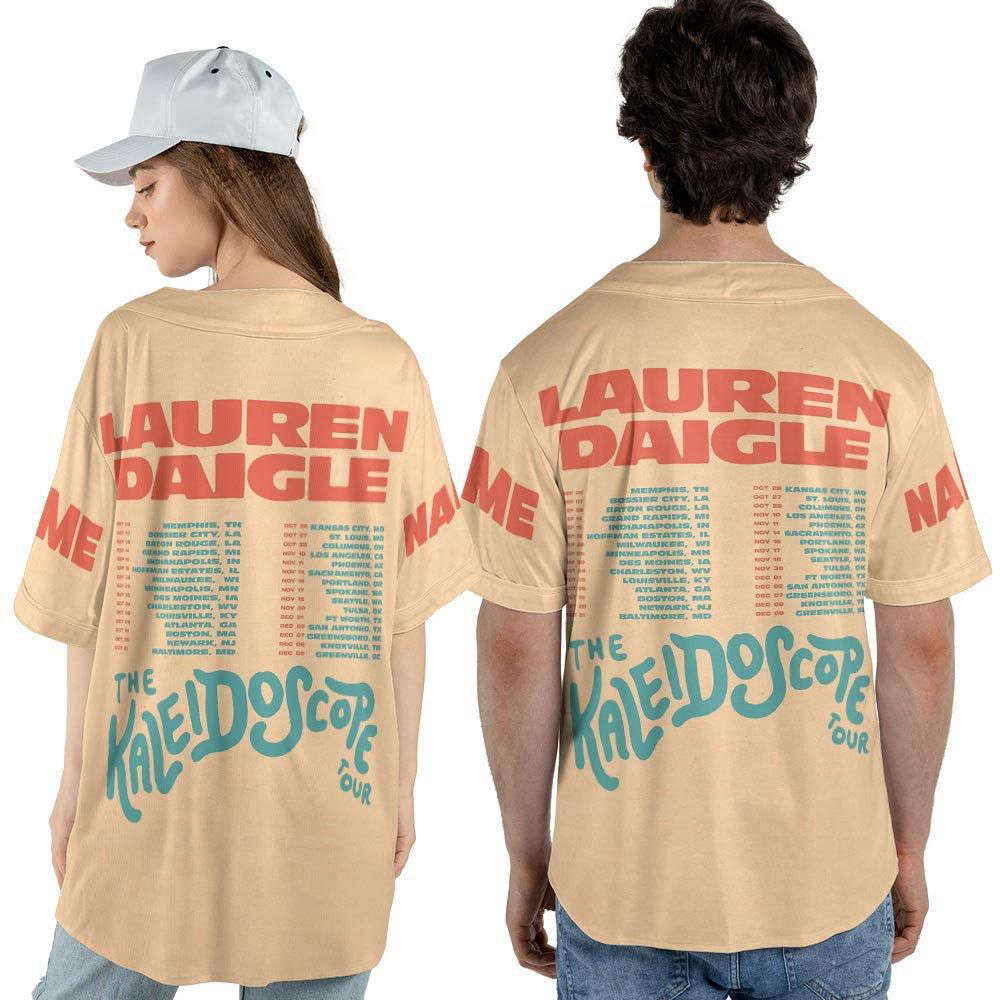 Custom Name Lauren Daigle Music Baseball Jersey, Kaleidoscore 2023 Tour Shirt - lylyprint.com baseball jersey product view 4