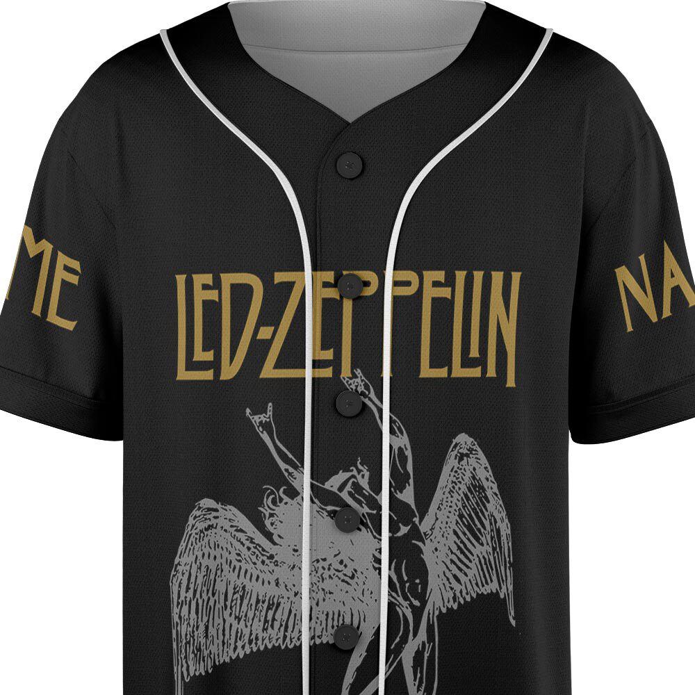 Custom Name LED ZPELIN Rock Band Baseball Jersey - lylyprint.com baseball jersey product view 5