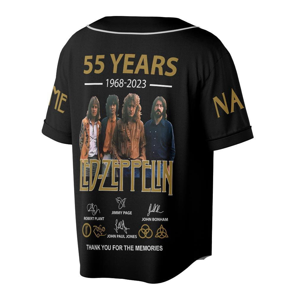 Custom Name LED ZPELIN Rock Band Baseball Jersey, 55th anniversary Tour Shirt - lylyprint.com baseball jersey product view 2