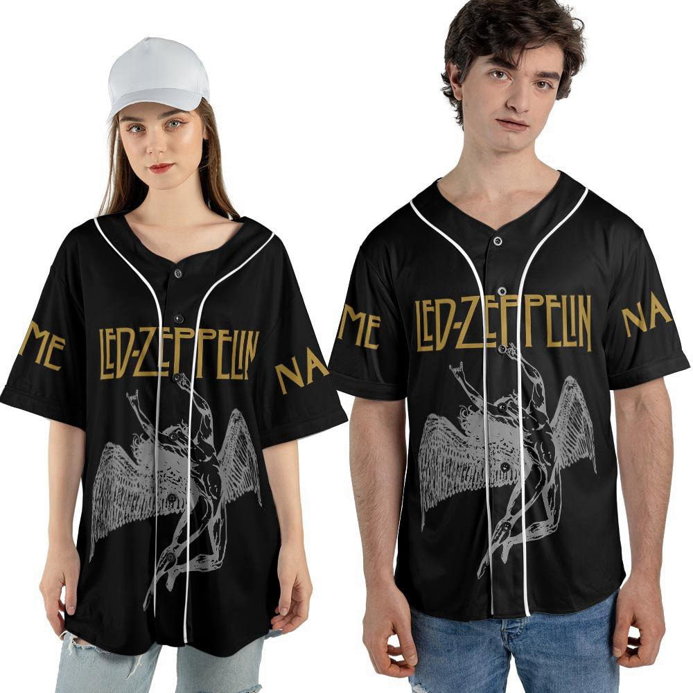 Custom Name LED ZPELIN Rock Band Baseball Jersey, 55th anniversary Tour Shirt - lylyprint.com baseball jersey product view 3