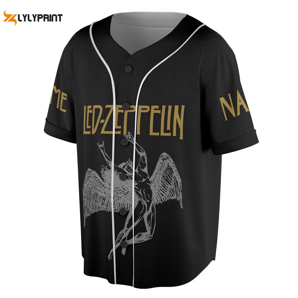 Custom Name LED ZPELIN Rock Band Baseball Jersey, 55th anniversary Tour Shirt - lylyprint.com baseball jersey product view 1