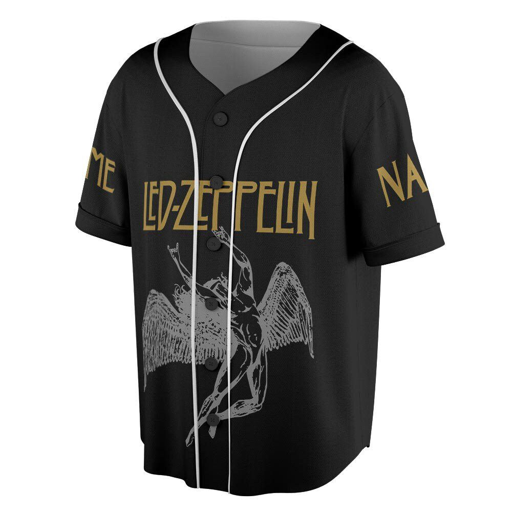 Custom Name LED ZPELIN Rock Band Baseball Jersey - lylyprint.com baseball jersey product view 1