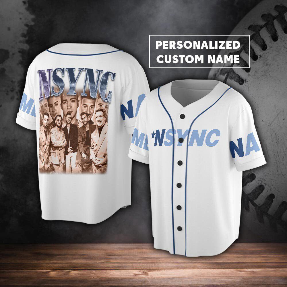 Custom Name NSYNC 2023 Baseball Jersey, NSYNC Boy Band Forever Christmas - lylyprint.com baseball jersey product view 4