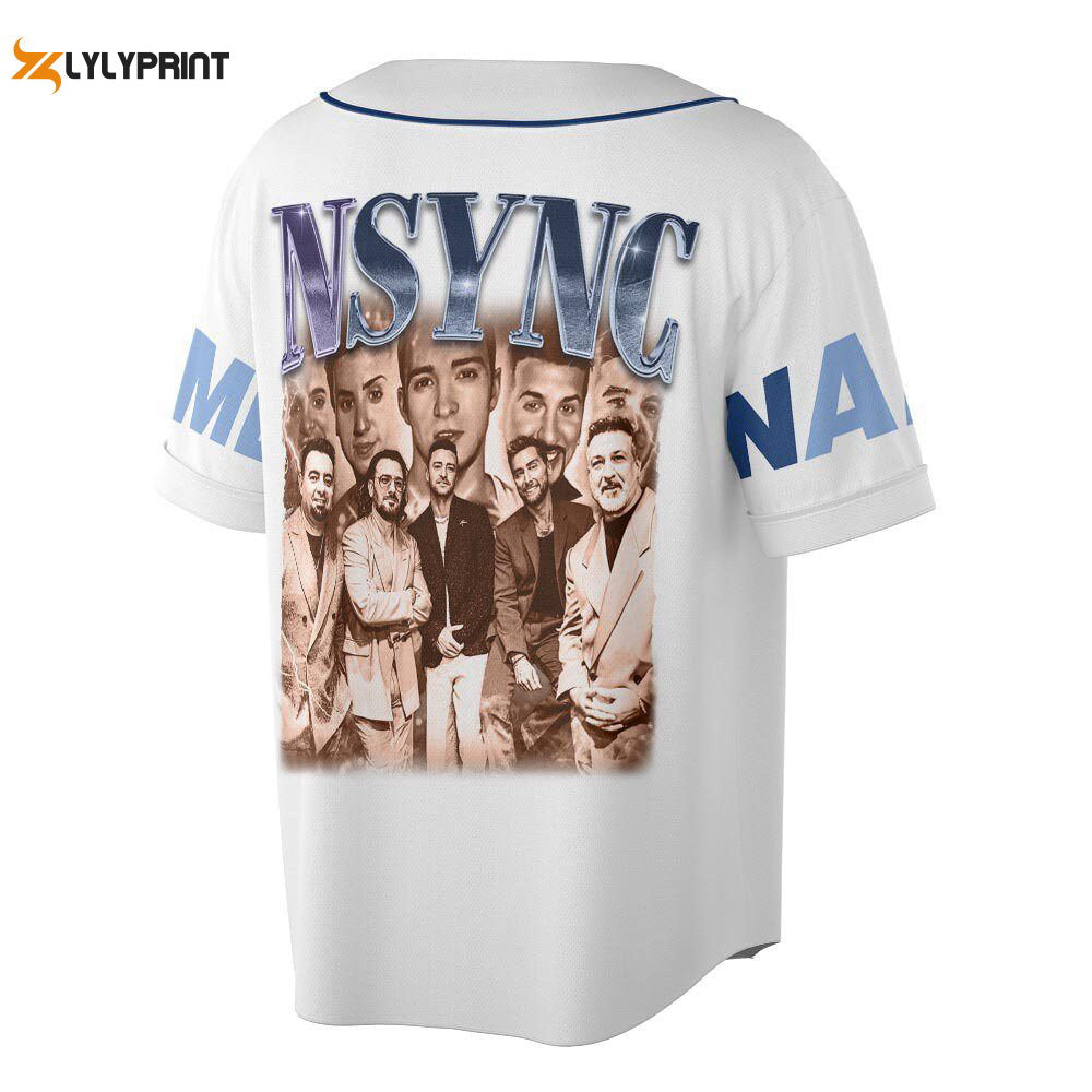 Custom Name NSYNC 2023 Baseball Jersey, NSYNC Boy Band Forever Christmas - lylyprint.com baseball jersey product view 1