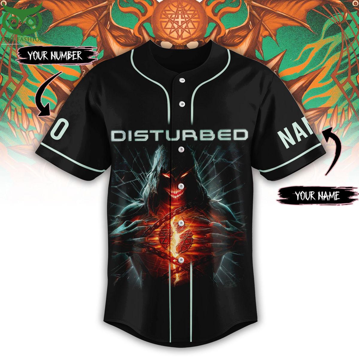 Custom Name Number Disturb Band Baseball Jersey baseball jersey product view 2
