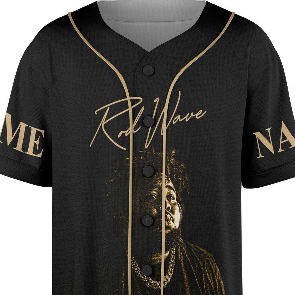 Custom Name Rod Wave 2023 Tour Baseball Jersey - lylyprint.com baseball jersey product view 4