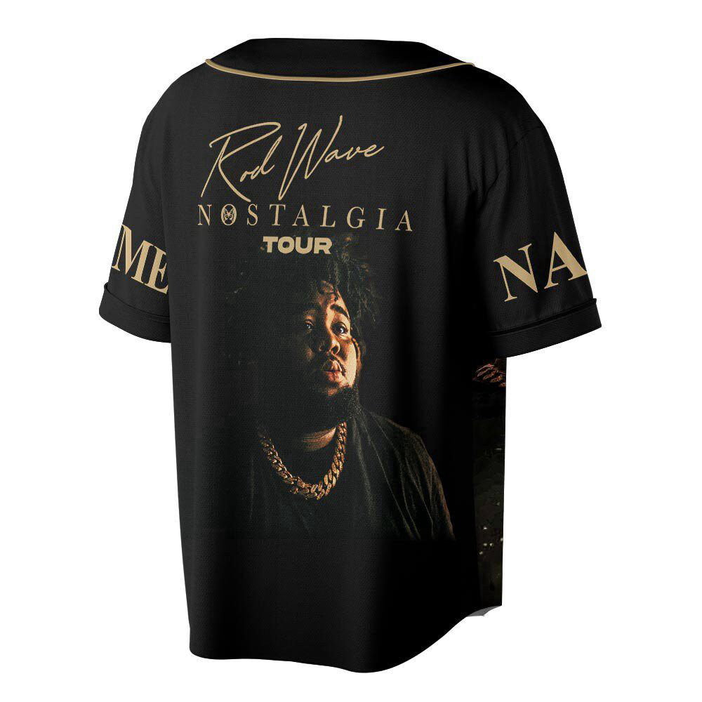 Custom Name Rod Wave And Friends 2023 Tour Baseball Jersey - lylyprint.com baseball jersey product view 5