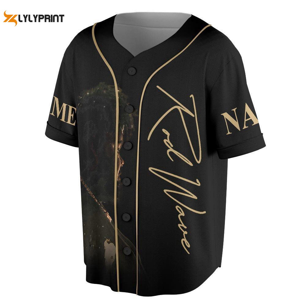 Custom Name Rod Wave And Friends 2023 Tour Baseball Jersey, Nostalgia Concert Tickets - lylyprint.com baseball jersey product view 1