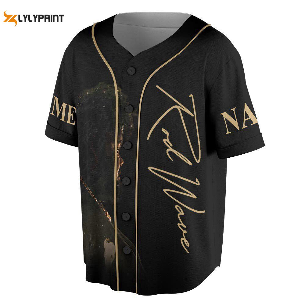 Custom Name Rod Wave And Friends 2023 Tour Baseball Jersey - lylyprint.com baseball jersey product view 1