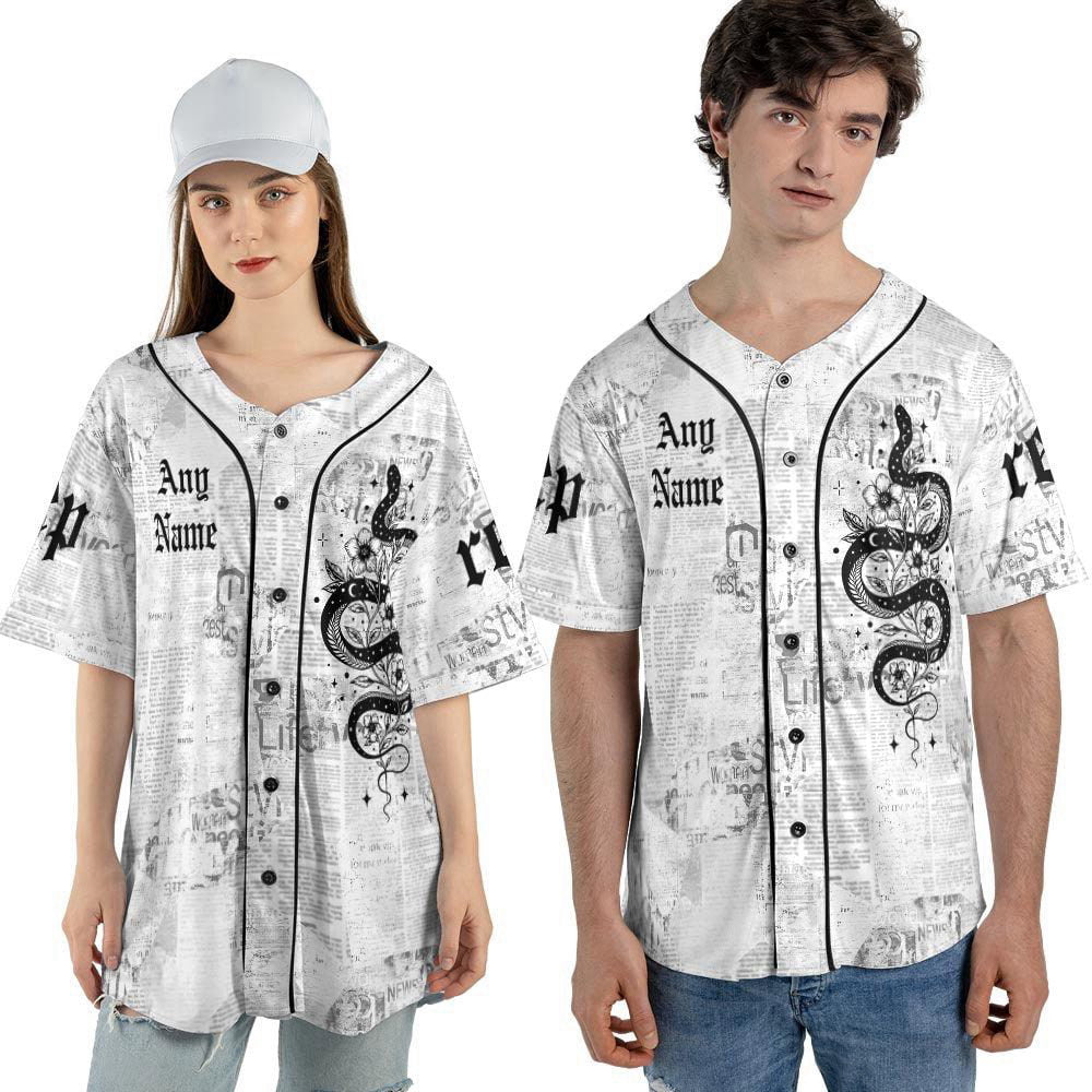 Custom Name Taylor Music Baseball Jersey , Reputation Snake Baseball Jersey For Men Women - lylyprint.com baseball jersey product view 3
