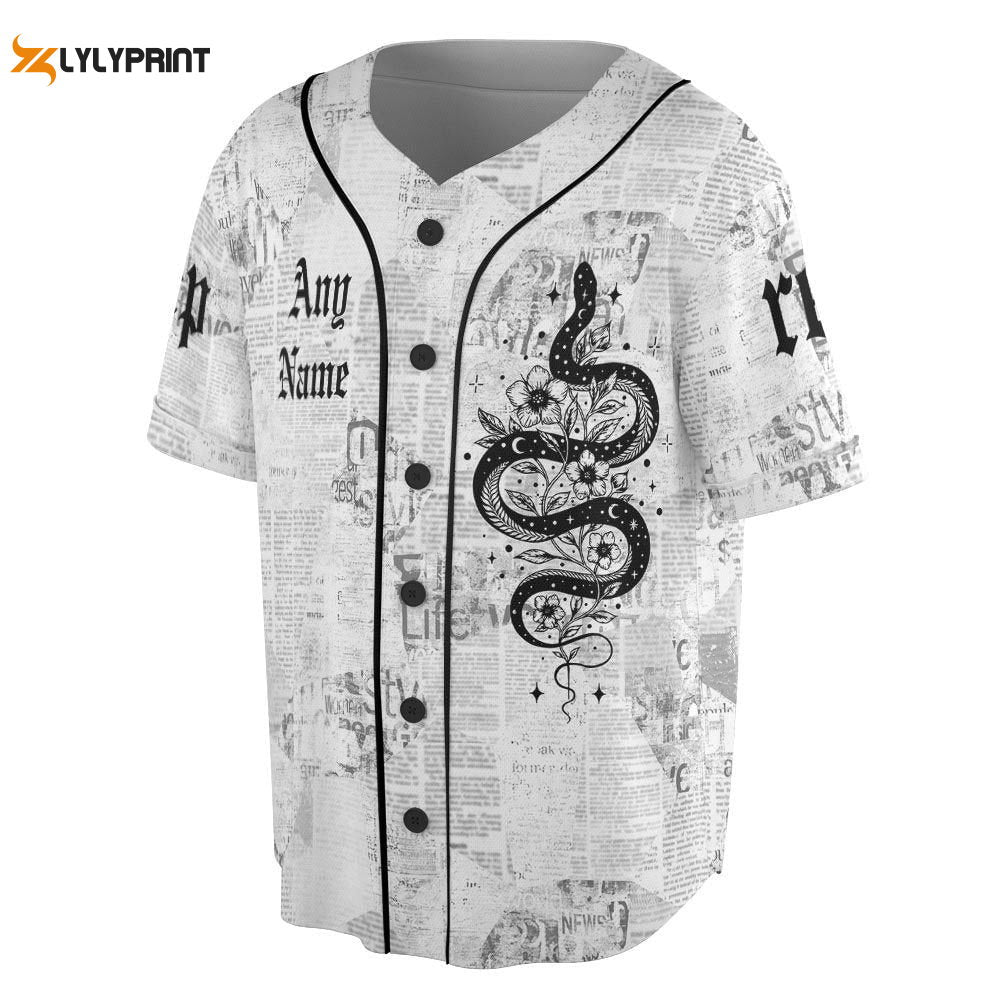Custom Name Taylor Music Baseball Jersey , Reputation Snake Baseball Jersey For Men Women - lylyprint.com baseball jersey product view 1