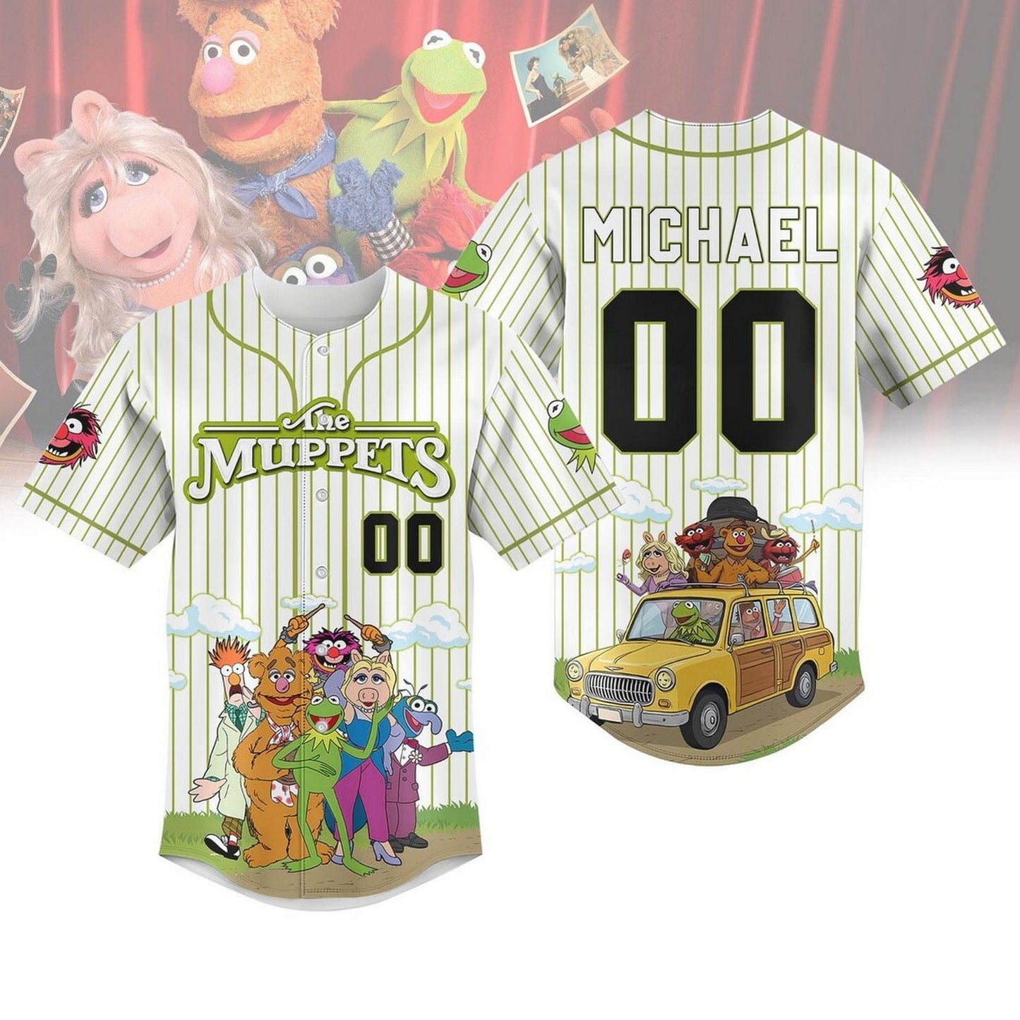 Custom Name The Muppets Characters Baseball Jersey baseball jersey product view 1