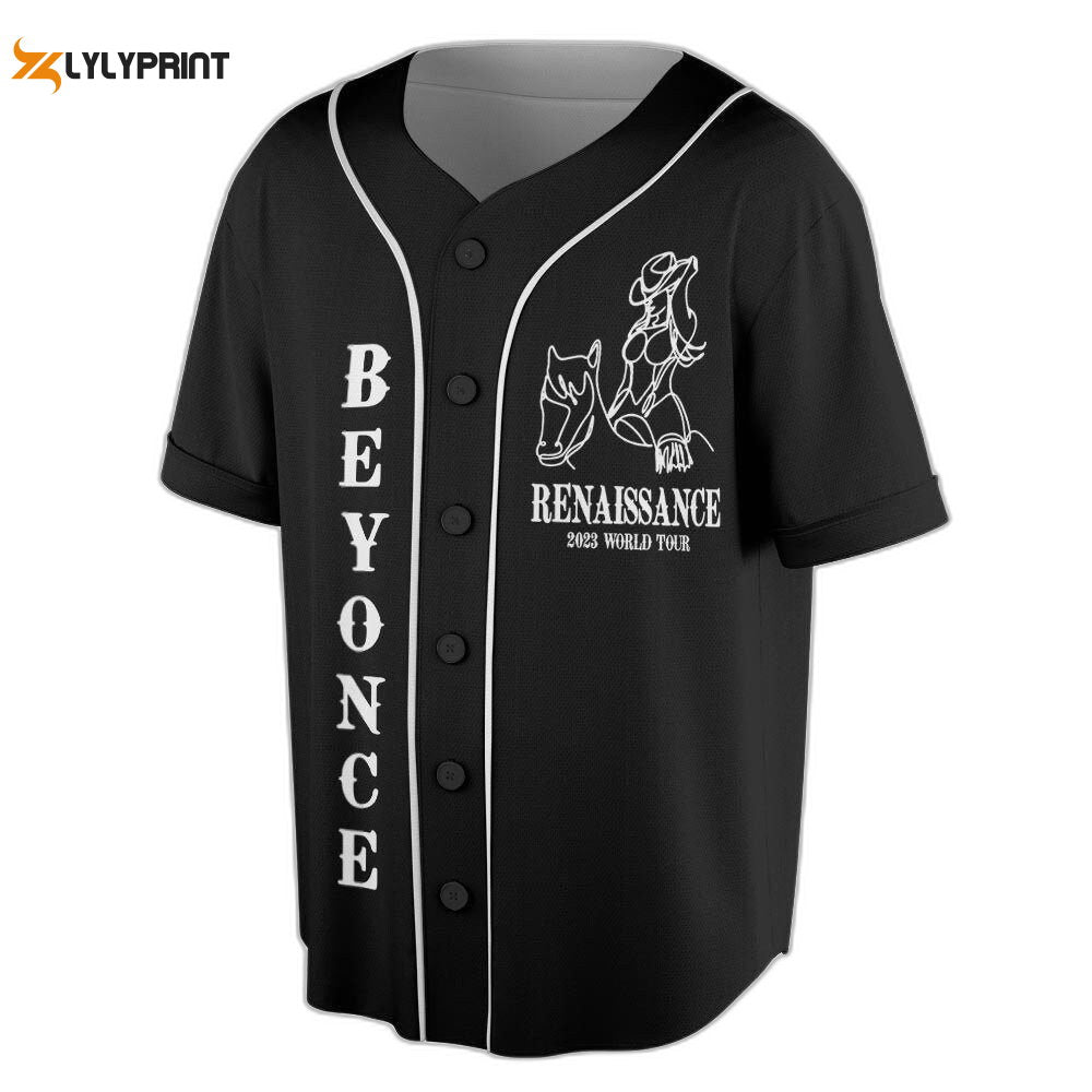 Custom Name v1 Beyonceee Baseball Jersey, Renaissance Tour Baseball Jersey For Men Women - lylyprint.com baseball jersey product view 1