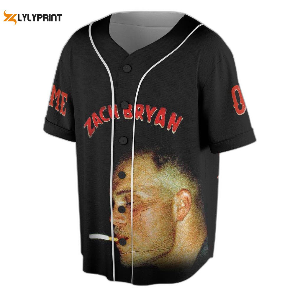 Custom Name Zach Bryan Baseball Jersey For Men Women, Zach Bryan Rock Country Music Lover - lylyprint.com baseball jersey product view 1