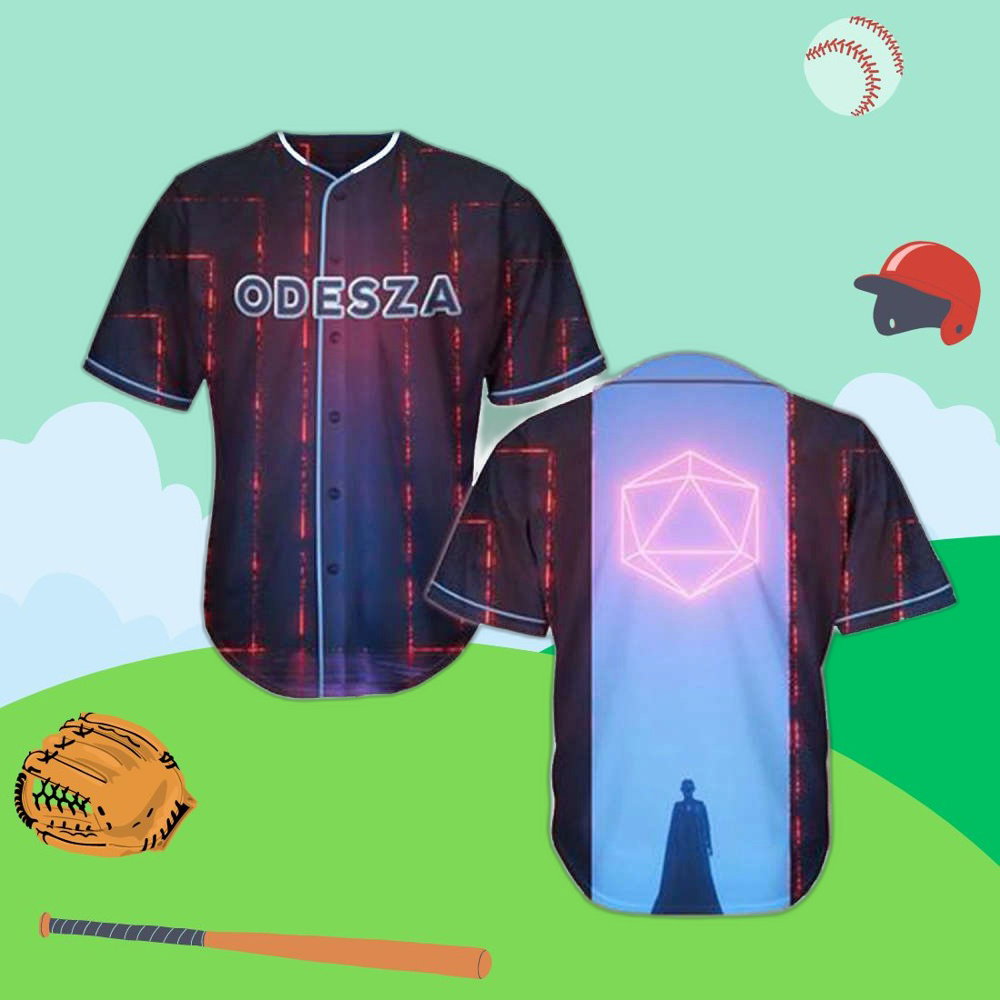 Custom Odesza Baseball Jersey: Personalized Digital Rave EDM Gear - Aopprinter baseball jersey product view 1