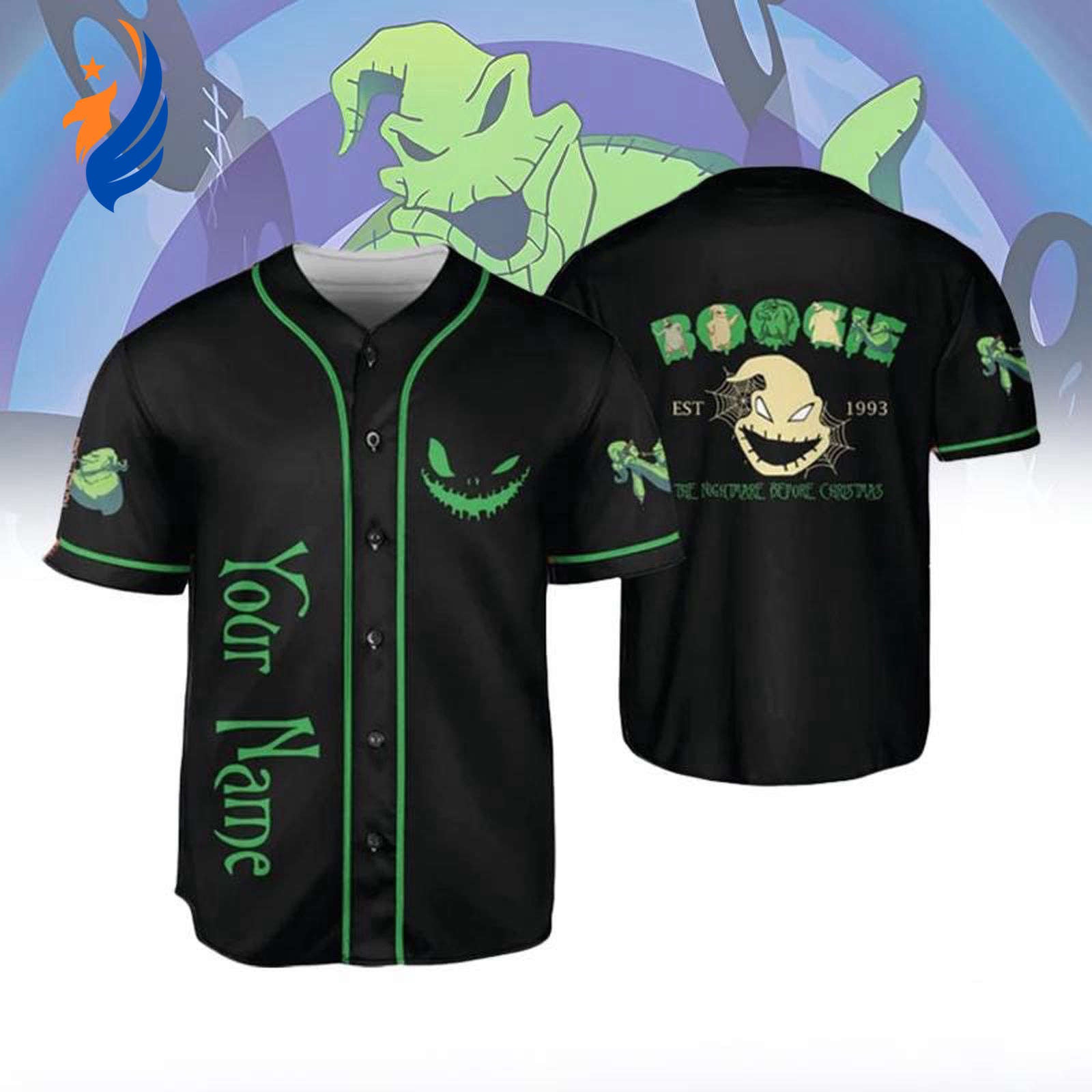 Spooky Custom Oogie Boogie Baseball Jersey: Nightmare Before Christmas Shirt Halloween & Horror Character - Bafud baseball jersey product view 1