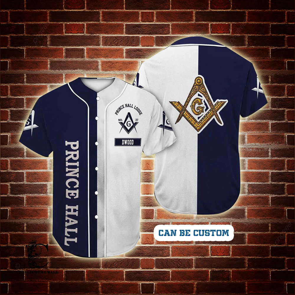 Custom Prince Hall Freemasonry Baseball Jersey Personalized Masonic Sportswear - Aopprinter baseball jersey product view 2