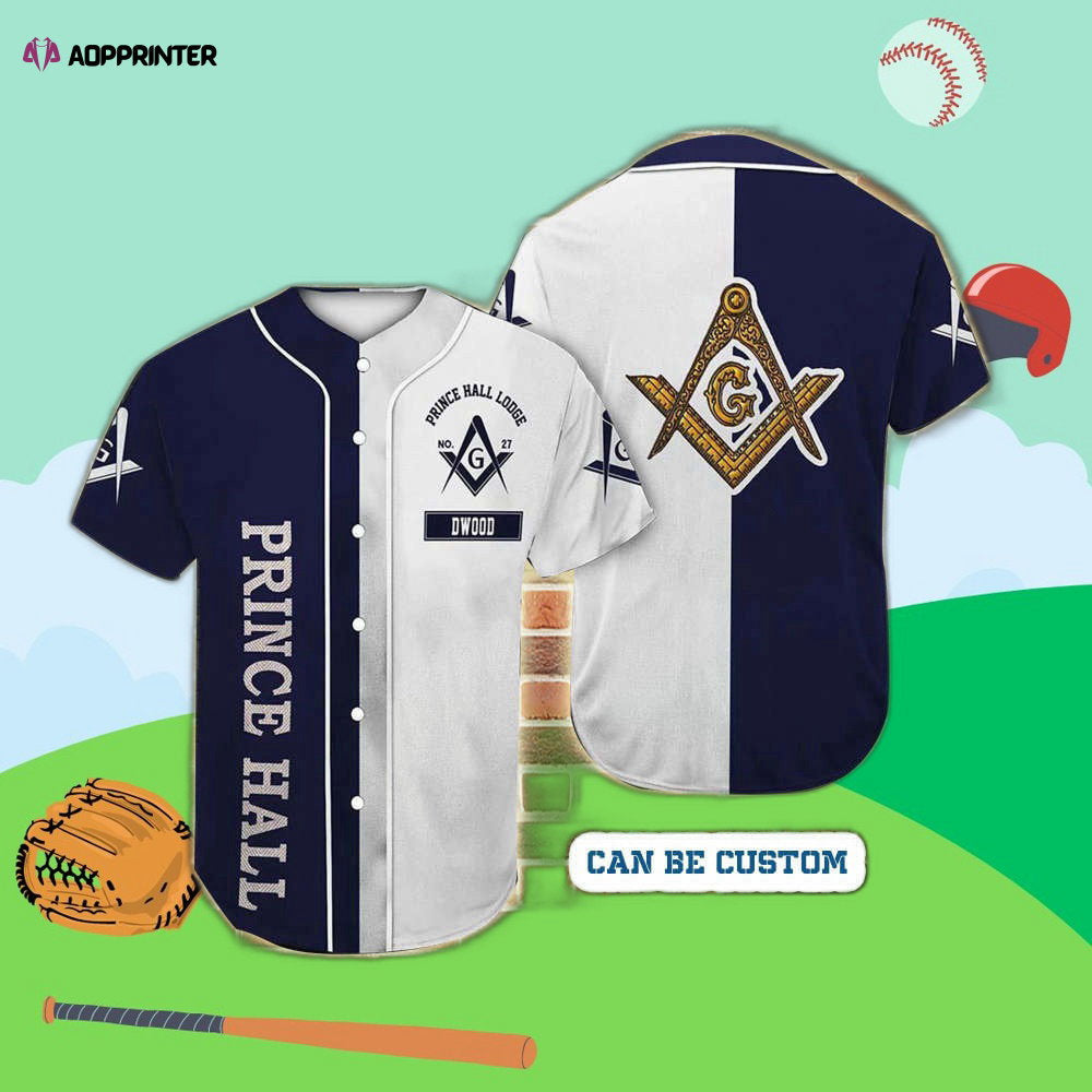 Custom Prince Hall Freemasonry Baseball Jersey Personalized Masonic Sportswear - Aopprinter baseball jersey product view 1