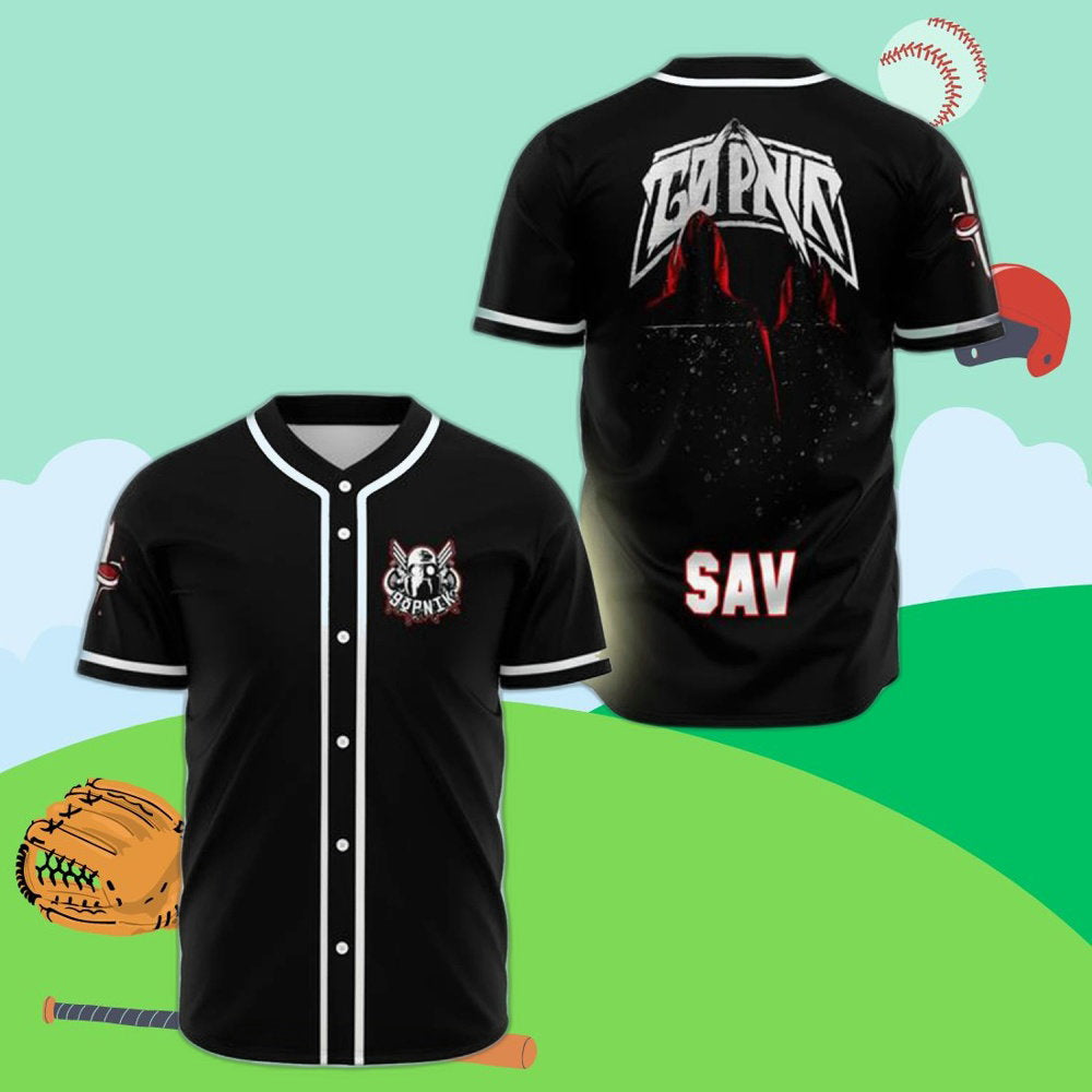 Custom Savannah Black Rave EDM Baseball Jersey - Personalized Style, - Aopprinter baseball jersey product view 1