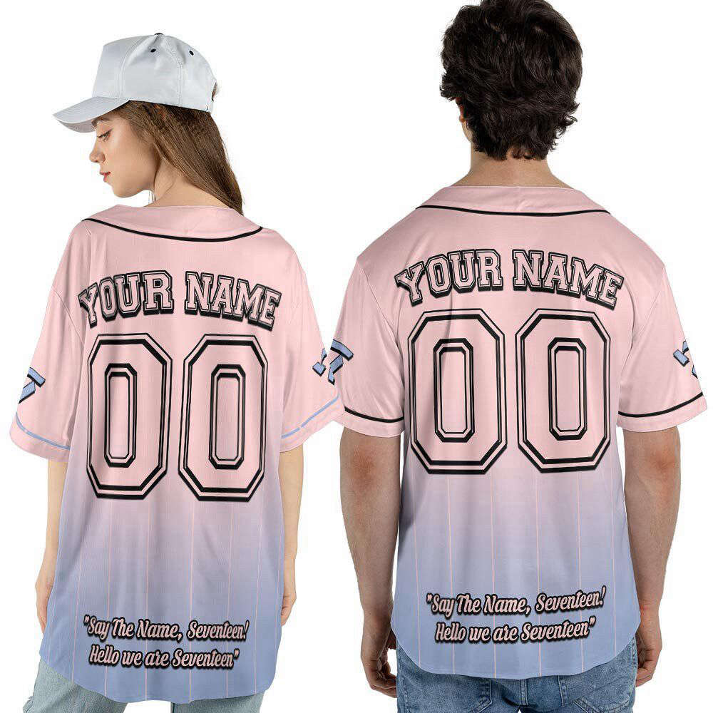 Custom Seventeen Kpop Baseball Jersey For Men Women - lylyprint.com baseball jersey product view 4