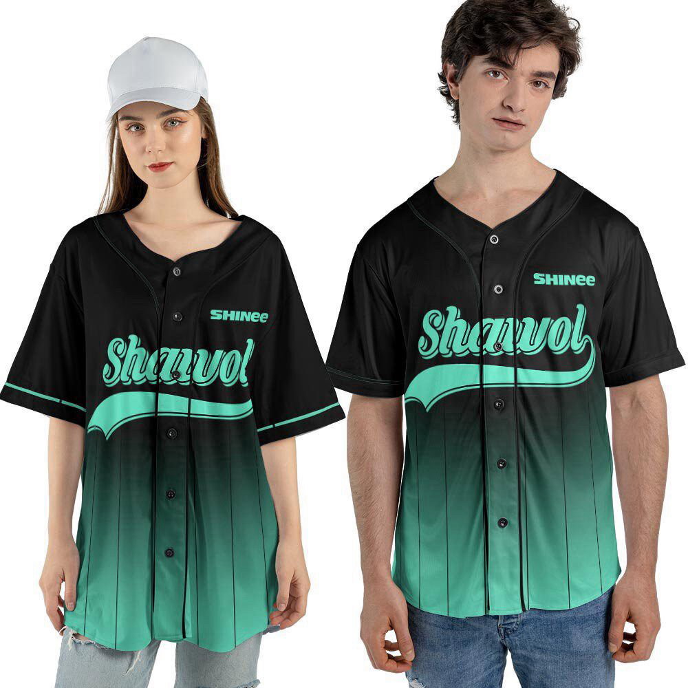 Custom Shinee Kpop Baseball Jersey For Men Women - lylyprint.com baseball jersey product view 3