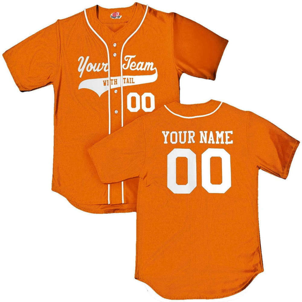 Custom Team Jesus Orange Baseball Jersey Colorful Adult Unisex S-5XL Full Size baseball jersey product view 2