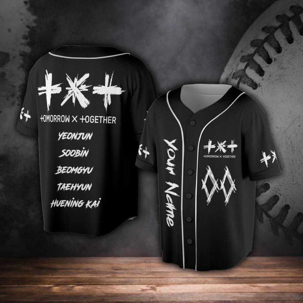 Custom TXT Kpop Baseball Jersey For Men Women - lylyprint.com baseball jersey product view 4