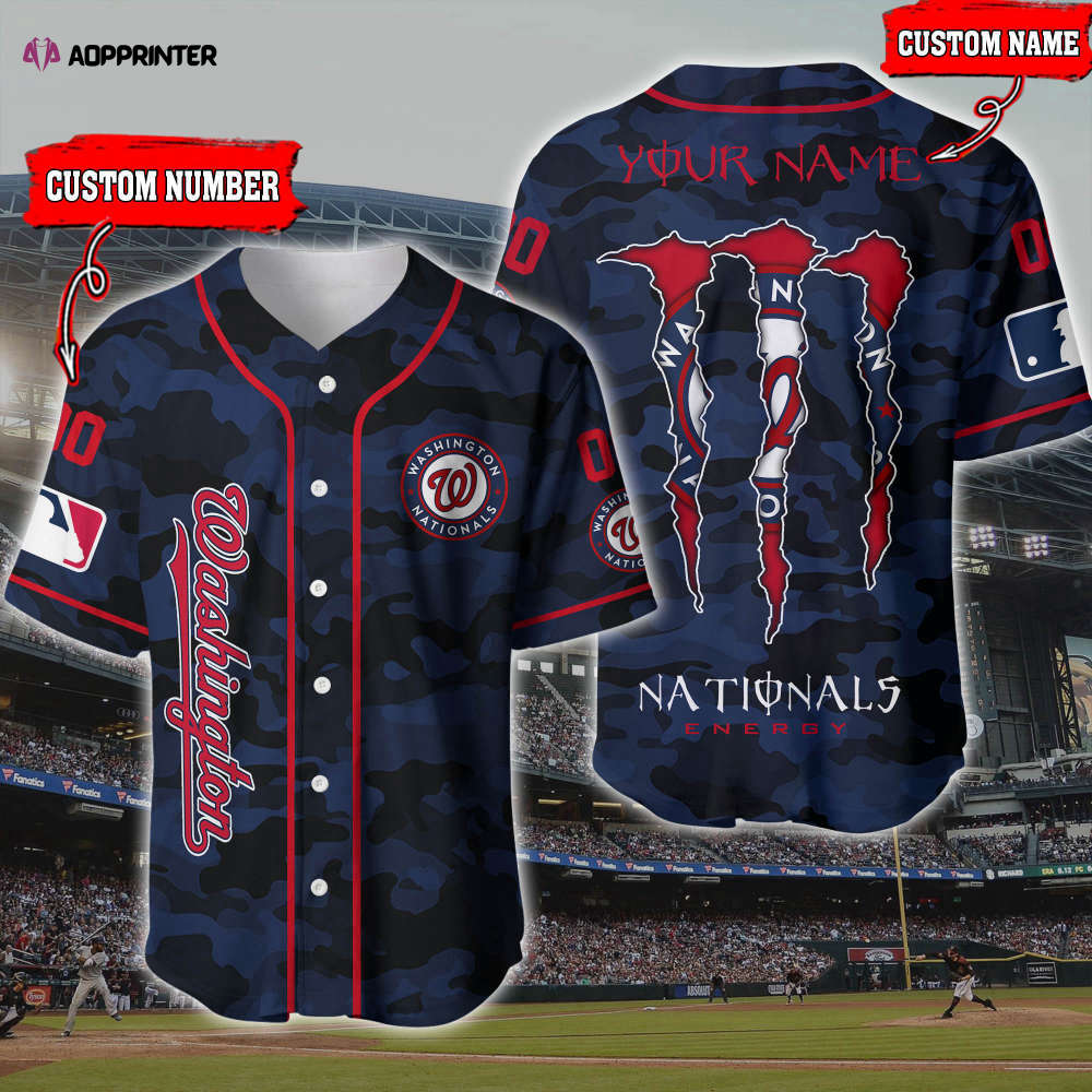 Custom Washington Nationals 3D Printed Baseball Jersey – Personalized Fan Gear baseball jersey product view 1