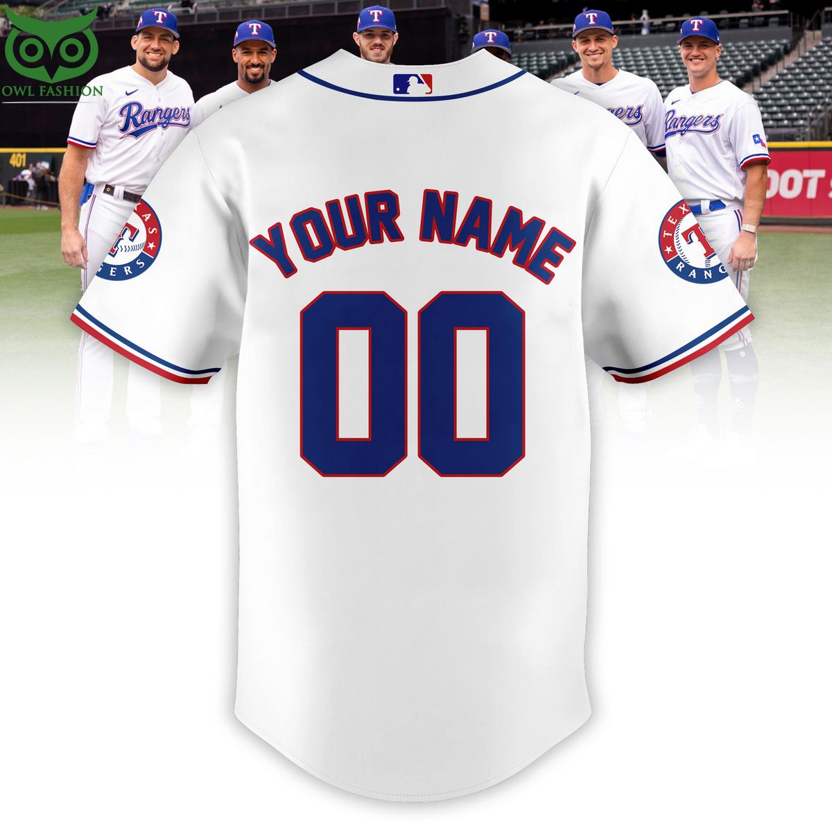 Custome Name Number Texas Rangers MLB Baseball Jersey baseball jersey product view 3