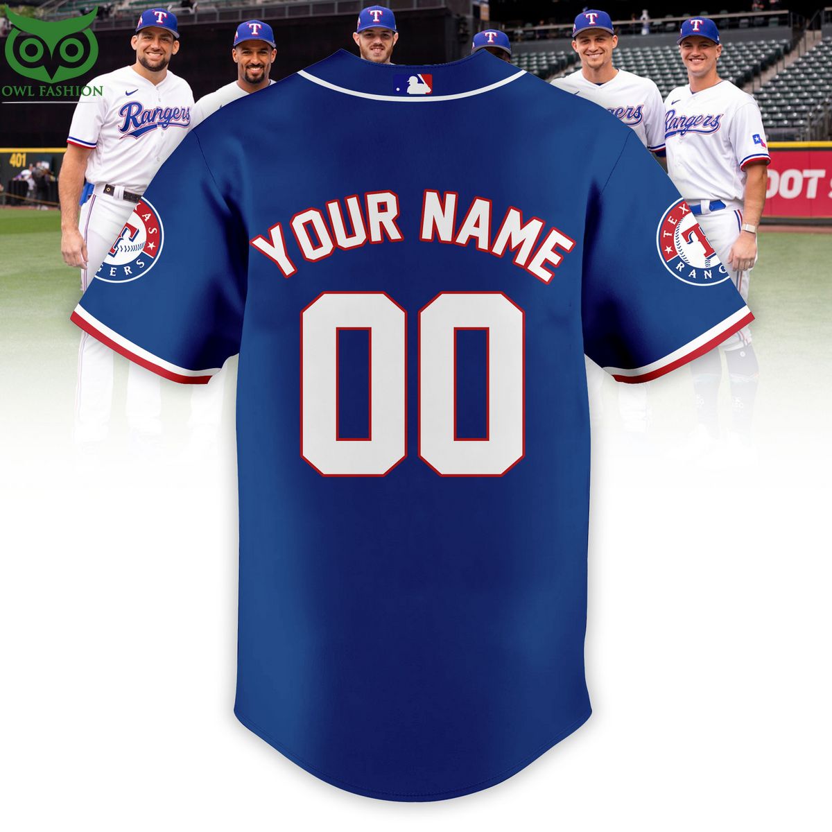 Custome Name Number Texas Rangers MLB Baseball Jersey baseball jersey product view 5