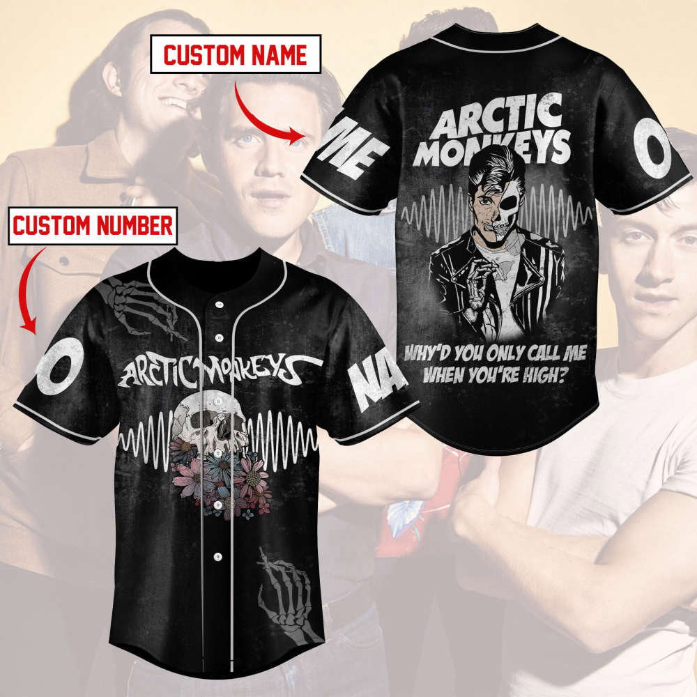 Customized Arctic Monkeys Baseball Jersey AM 2023 Tour Shirt Music Concert Merch - Aopprinter baseball jersey product view 1