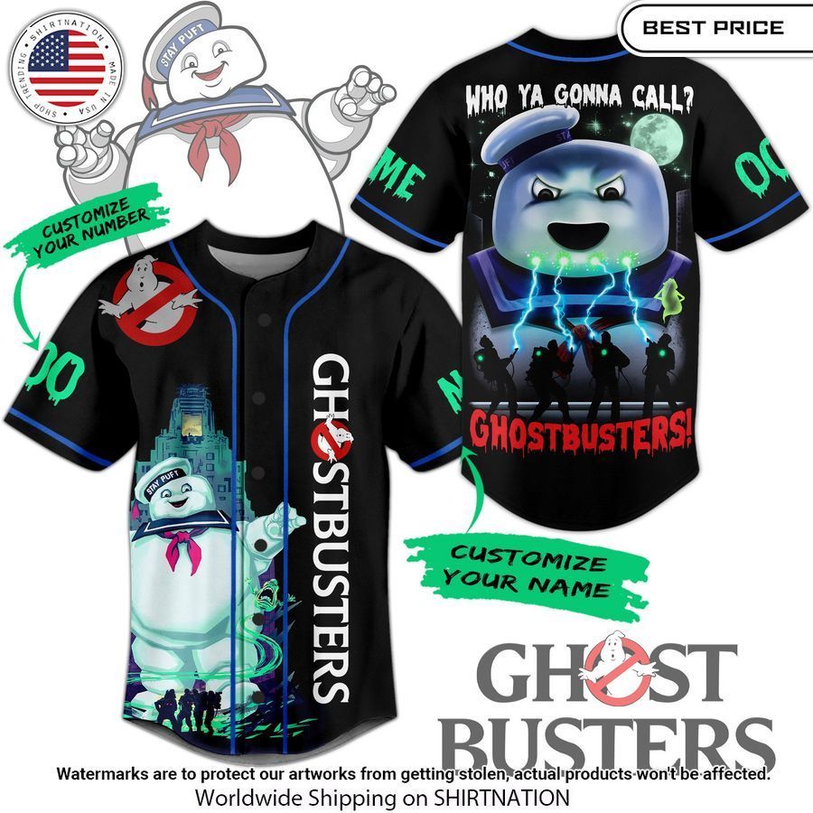 Customized Ghostbusters Who You Gonna Call Baseball Jersey baseball jersey product view 1